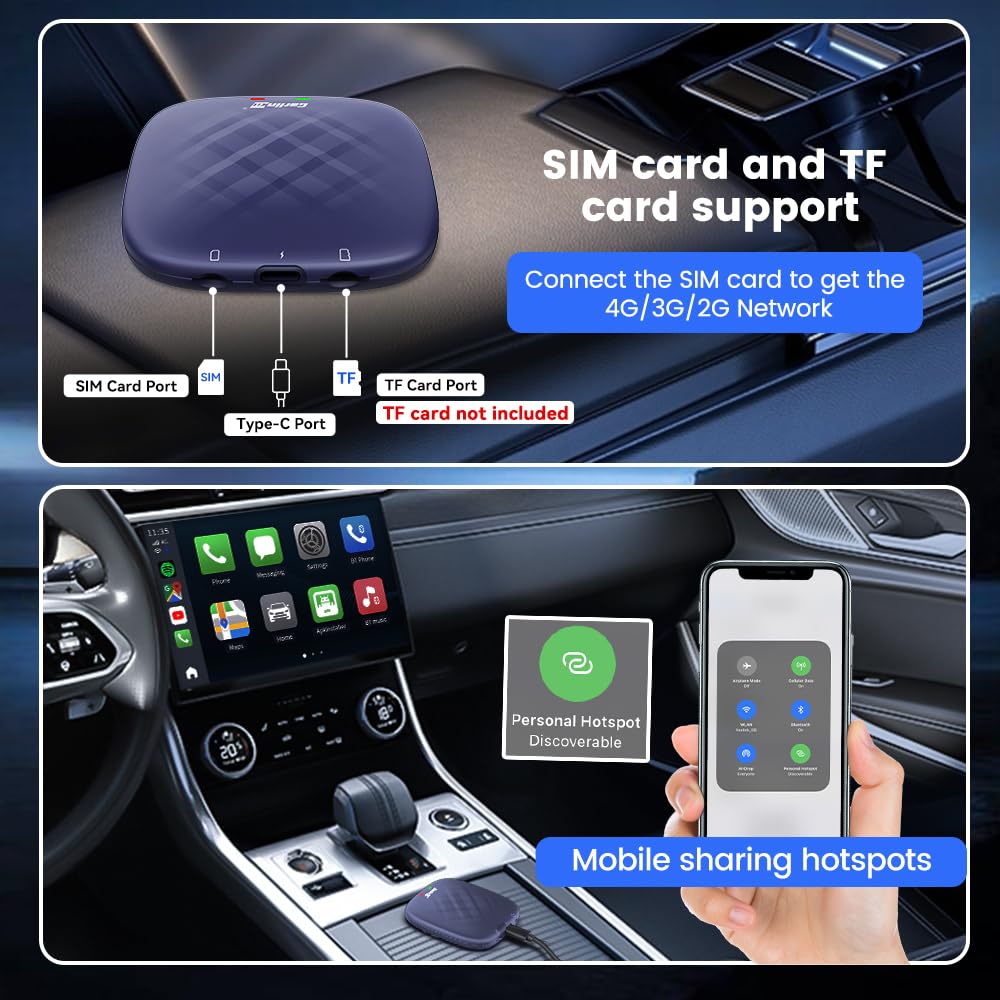 CarlinKit Adaptador Android AI Box 2025 com Android 13.0/Netflix